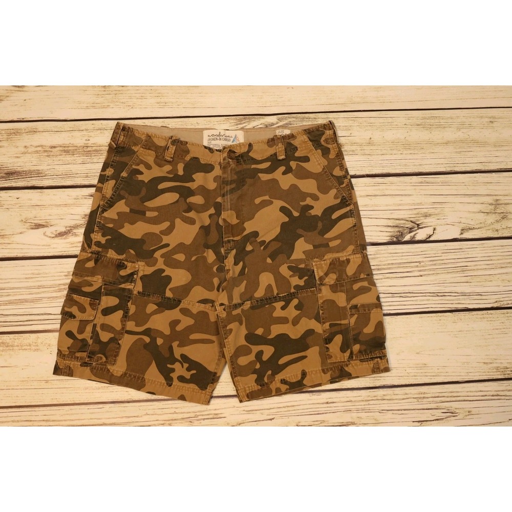 WONDERWALL Broken-In Camo Cargo Shorts Men's‎ 38 Utility Vintage Y2K Canvas - Picture 2 of 9